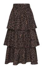 Moda Operandi Rebecca Vallance Yasi Belted Leopard-print Tiered Midi Skirt