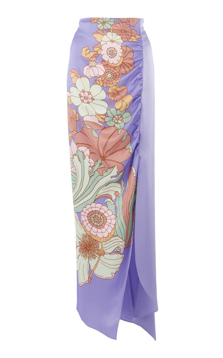 Peter Pilotto Printed Satin Pencil Skirt