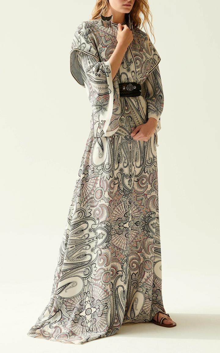 Etro Patterened Linen And Silk-blend Top