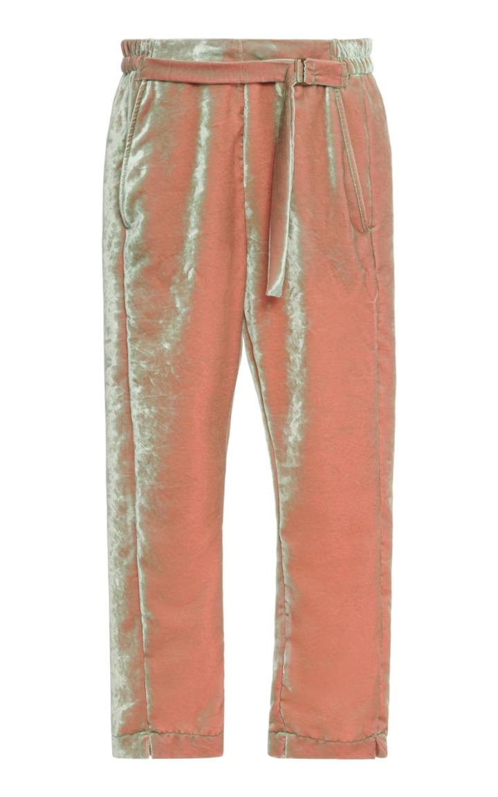 Moda Operandi Ann Demeulemeester Pleated Velvet Straight-leg Pants