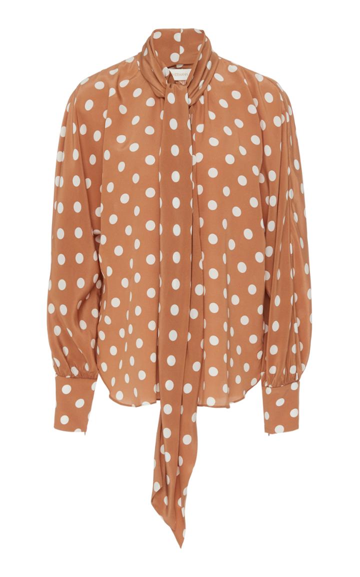 Zimmermann Polka-dot Print Silk Blouse