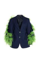 Moda Operandi Germanier Neon Feather Blazer