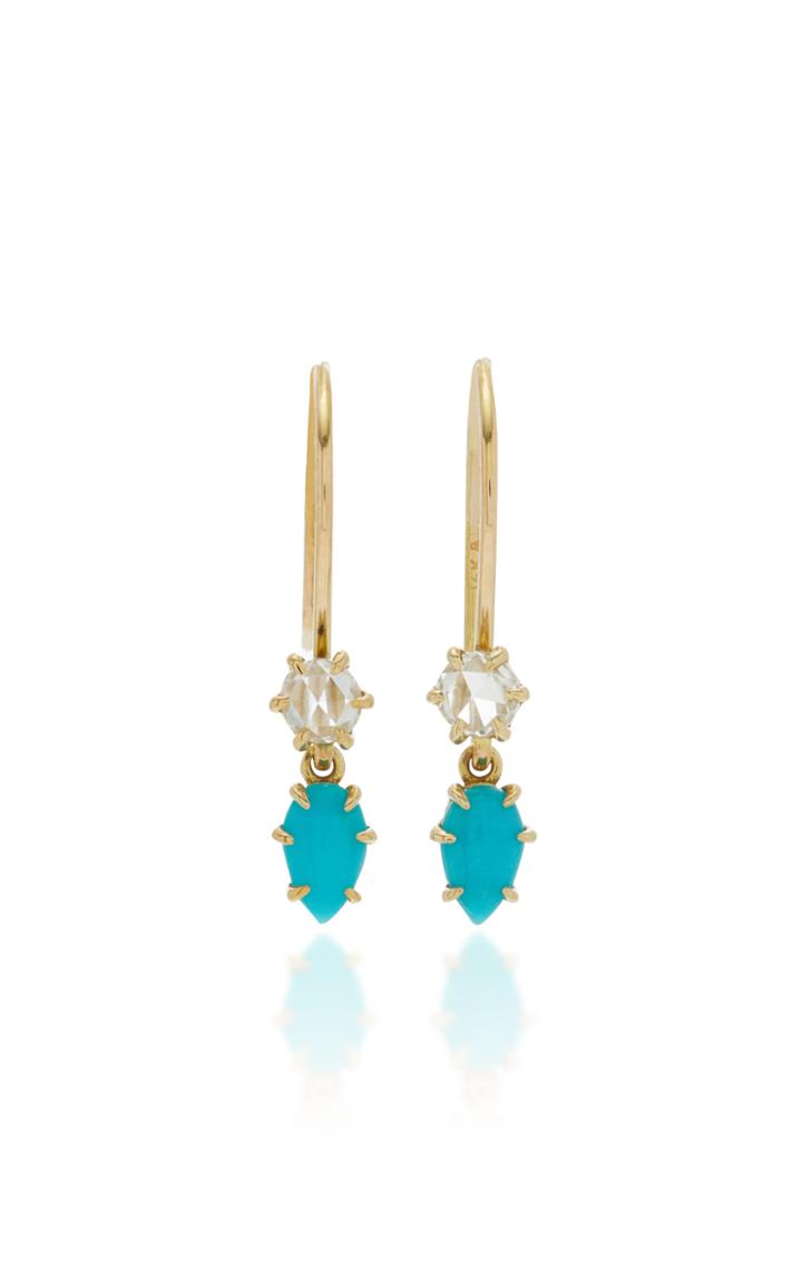 Ila Primary 14k Gold Turquoise And Diamond Earrings