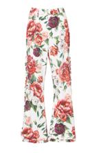 Dolce & Gabbana Peony-print High-rise Flared Pants