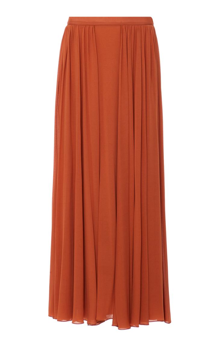 Max Mara Catch Gathered Chiffon Maxi Skirt
