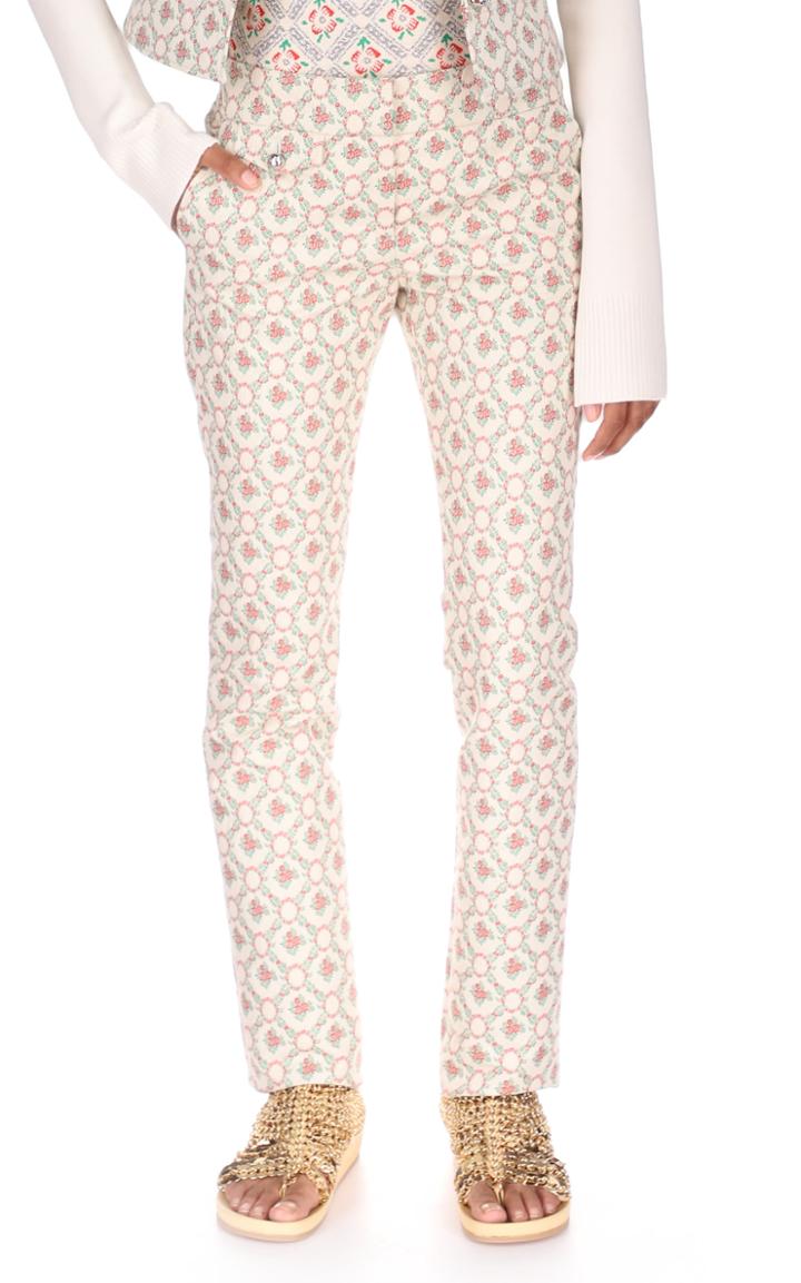 Moda Operandi Paco Rabanne Floral Cotton-blend Slim-leg Trousers