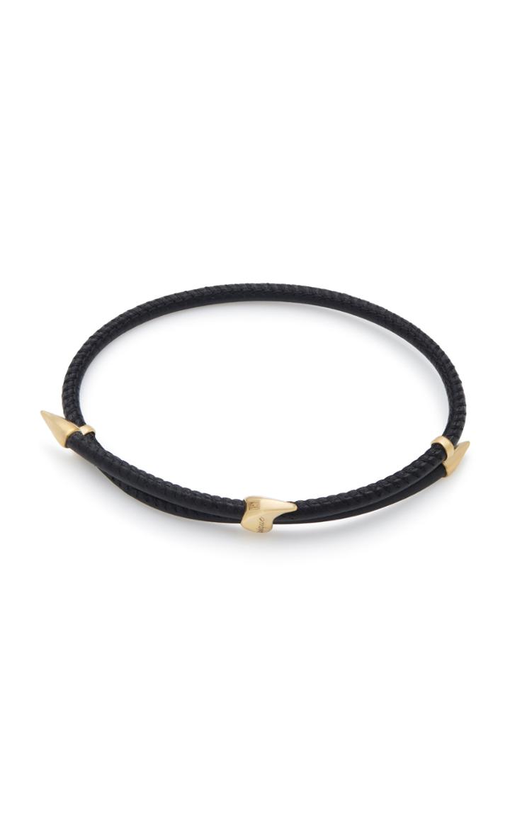 Bea Bongiasca Heliconia 9k Gold And Leather Bracelet