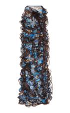 Mary Katrantzou Ruffled Water Ripple Print Silk Georgette Dress