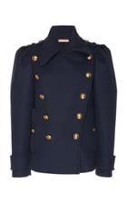 Michael Kors Collection Collared Button-detailed Wool Peacoat
