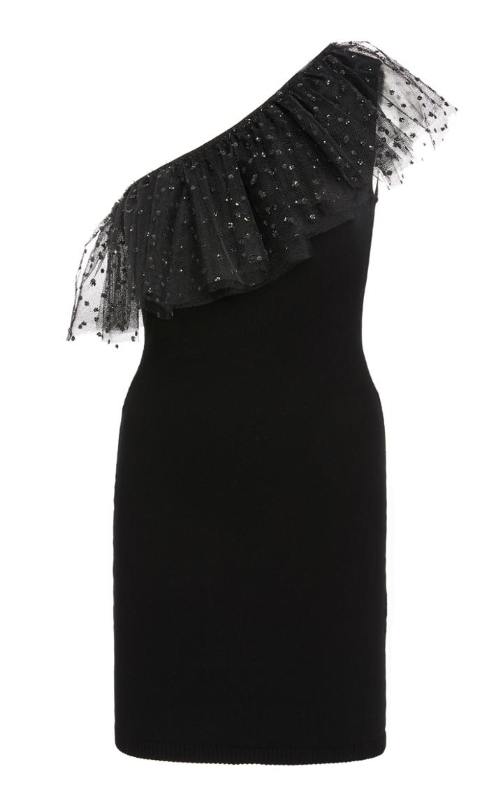 Red Valentino Ruffled Glitter Dot Mini Dress