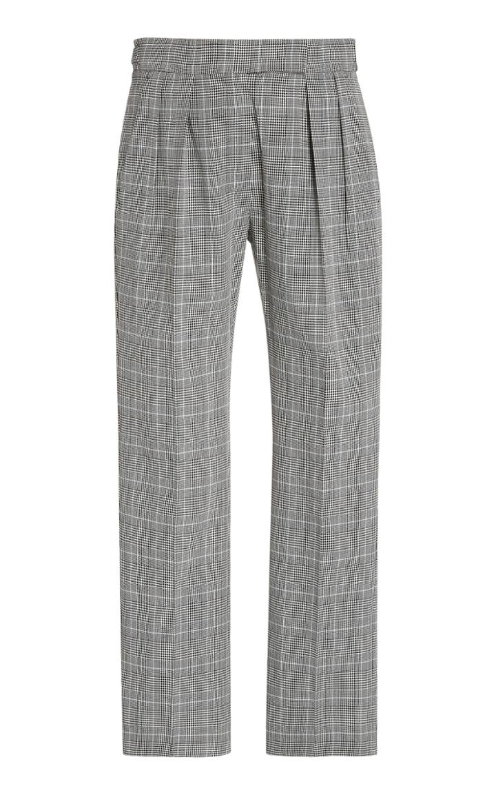 Max Mara Fibra Checked Straight-leg Pants