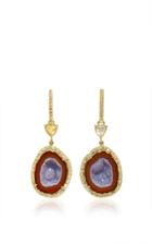 Kimberly Mcdonald Geode Water Opal And Diamond Push Back Earrings