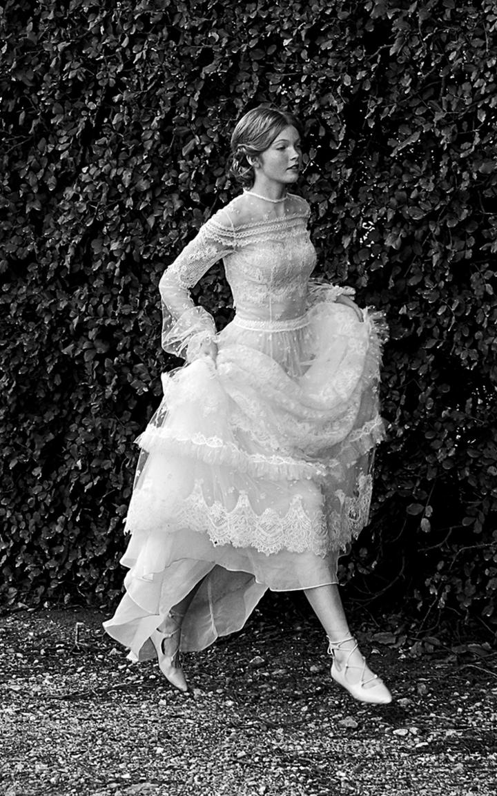 Costarellos Bridal Gossamer And Chantilly Lace Trim Tulle Gown