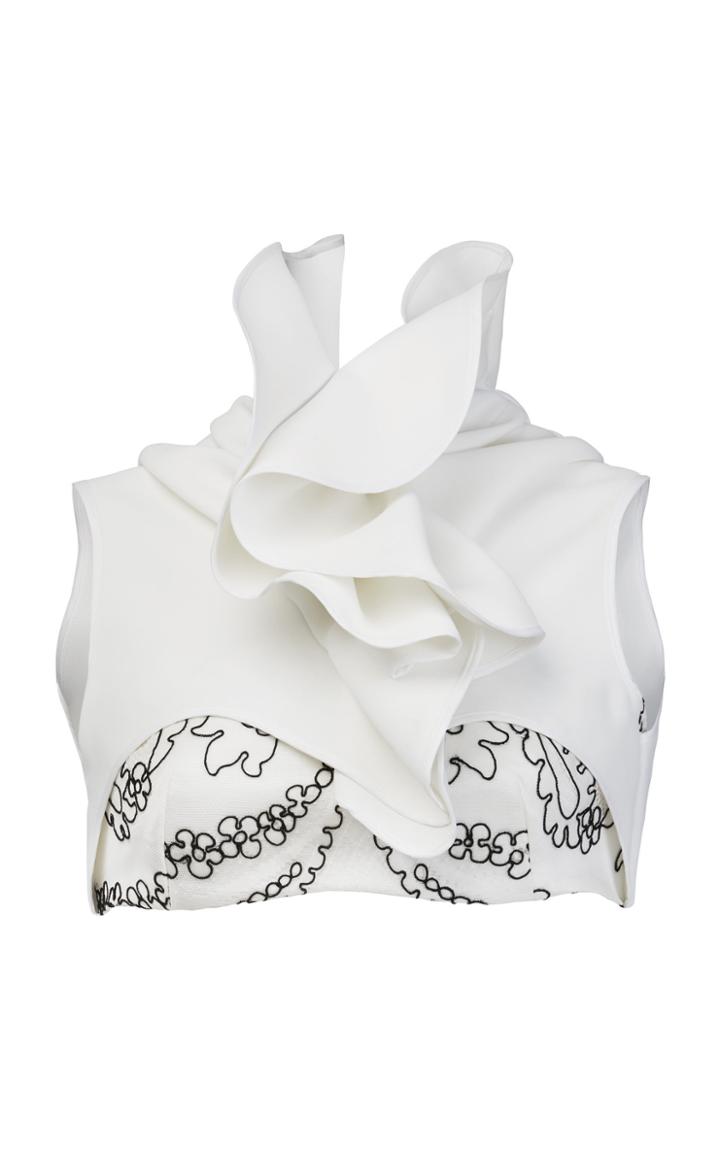 Maticevski Spectator Ruffle Crop Top
