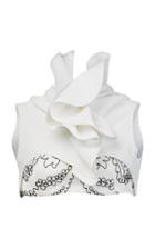 Maticevski Spectator Ruffle Crop Top