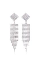 Alessandra Rich Diamond Crystal Earrings With Fringe