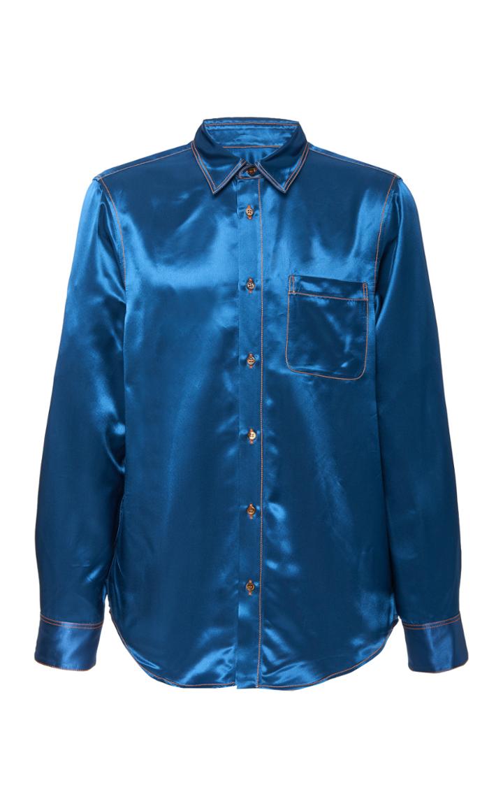 Sies Marjan Sander Topstitched Satin Shirt