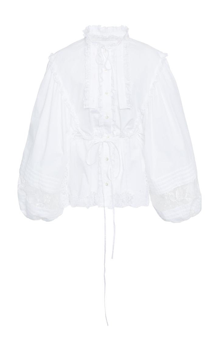 Moda Operandi Dolce & Gabbana Balloon-sleeve Poplin Blouse
