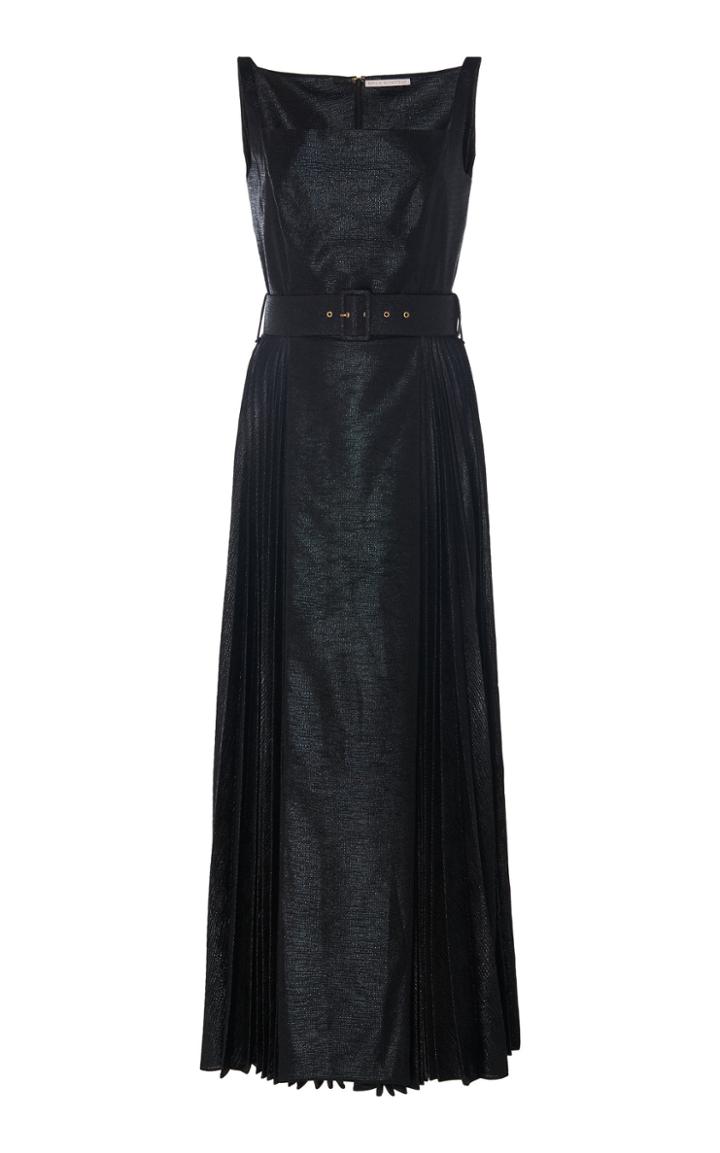 Emilia Wickstead Ingrid Belted Lam Midi Dress