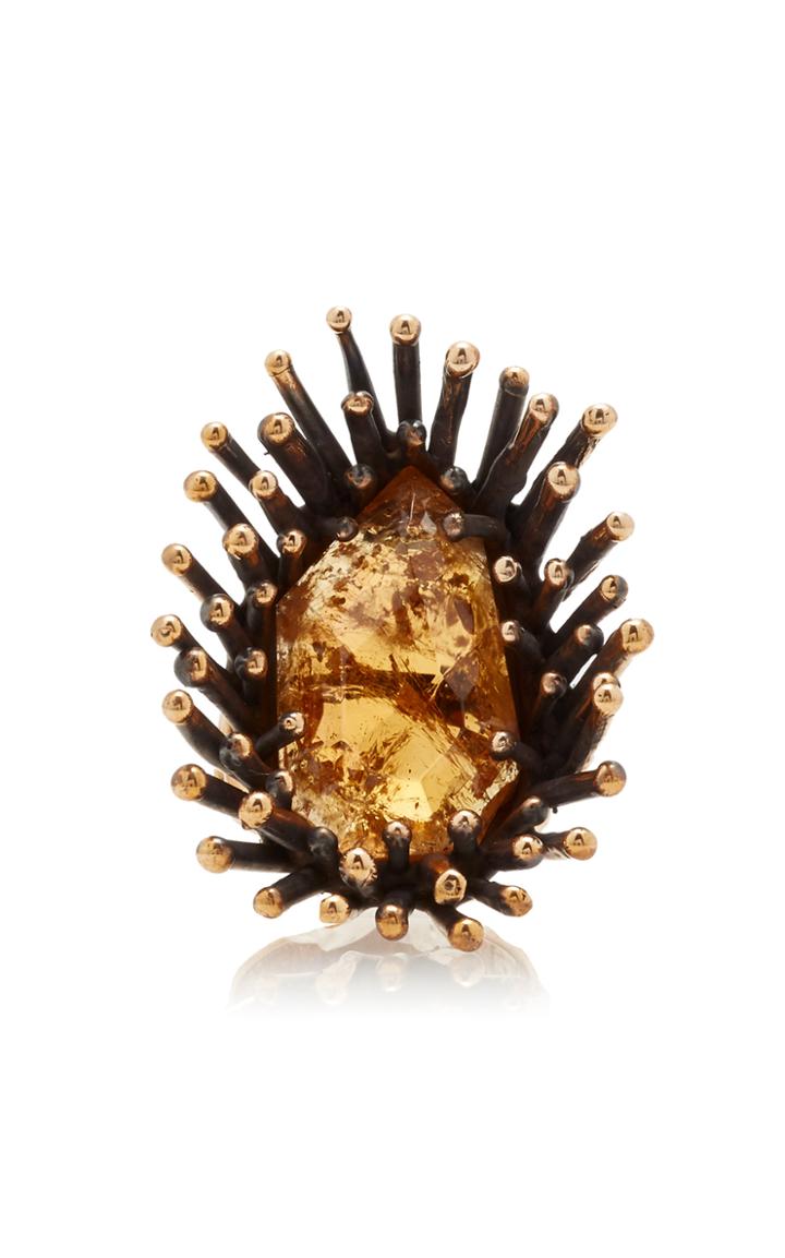 Moda Operandi Lisa Eisner One Of A Kind Imperial Topaz Urchin Ring Size: 5.5