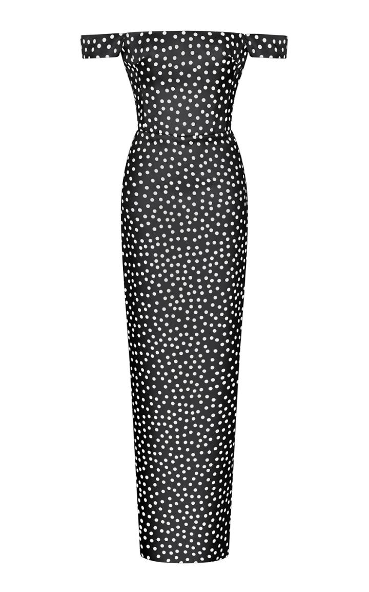 Moda Operandi Rasario Polka-dot Silk Chiffon Off-the-shoulder Gown