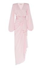 Moda Operandi Alexandre Vauthier Asymmetric Silk-blend Wrap Dress Size: 34