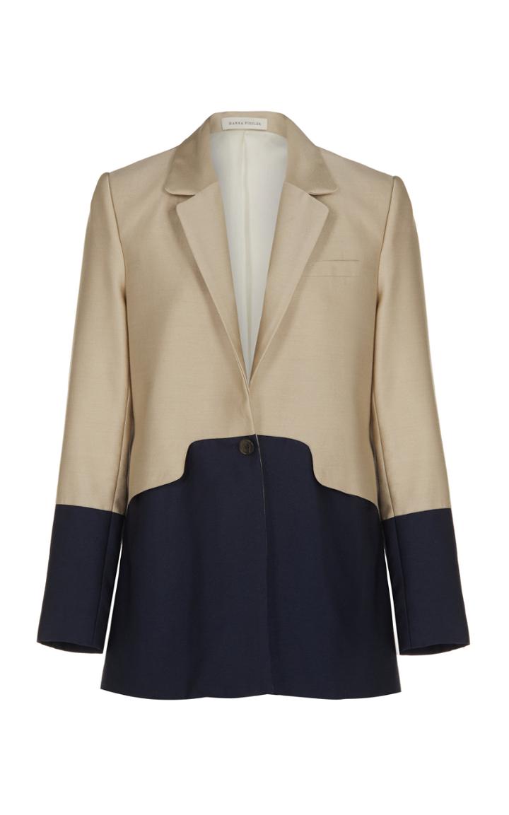 Moda Operandi Hanna Fiedler Horace Two-tone Silk-wool Blazer