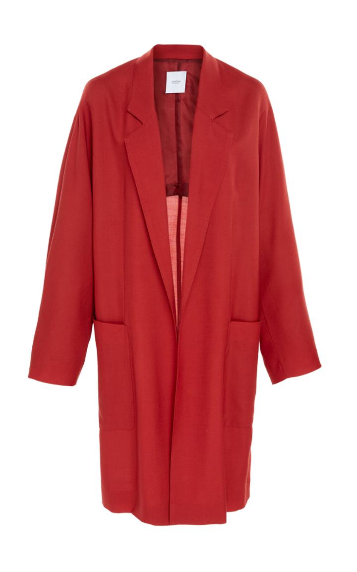 Agnona Wool Cashmere Blend Voile Relaxed Coat