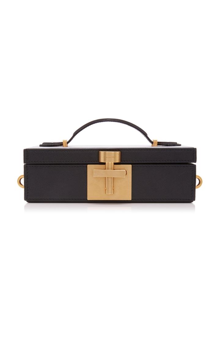 Oscar De La Renta Alibi Saffiano Leather Miniaudiere Clutch