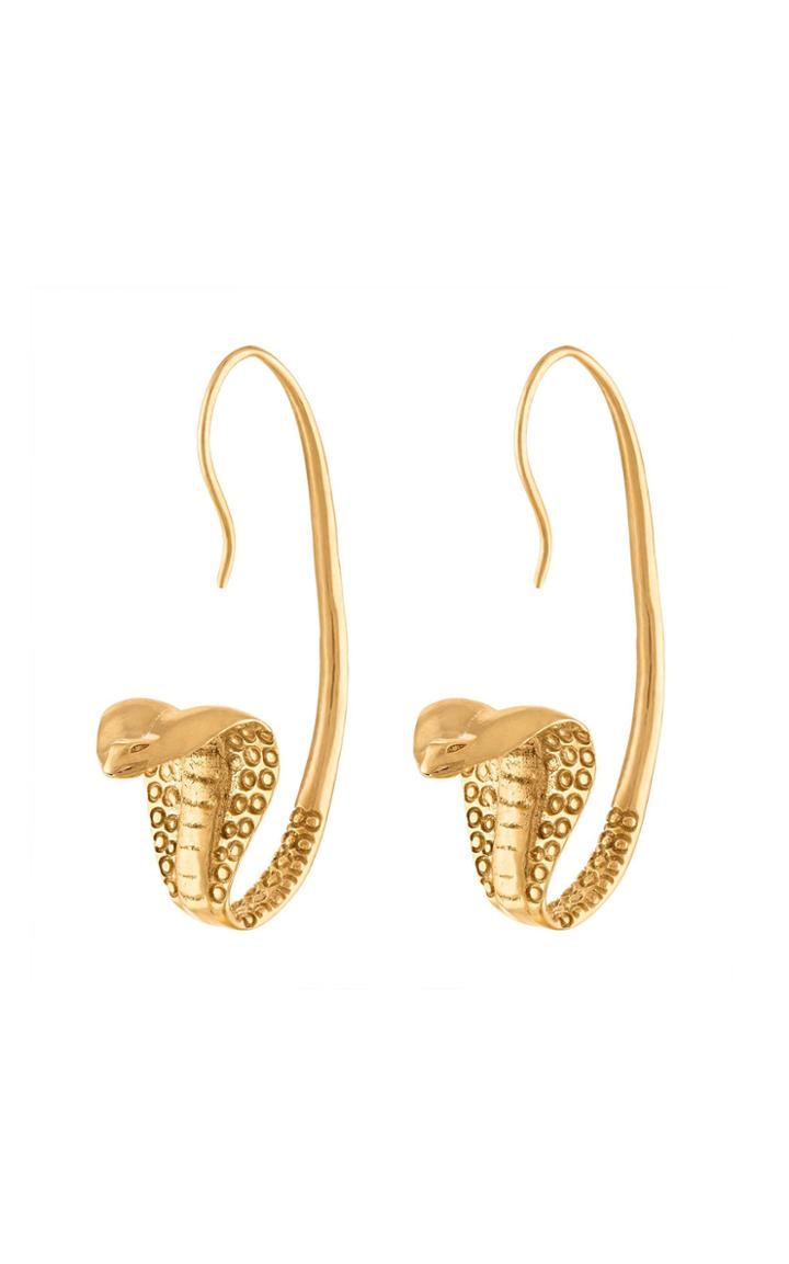 Moda Operandi Sewit Sium Rearing Cobra 18k Gold-plated Earrings