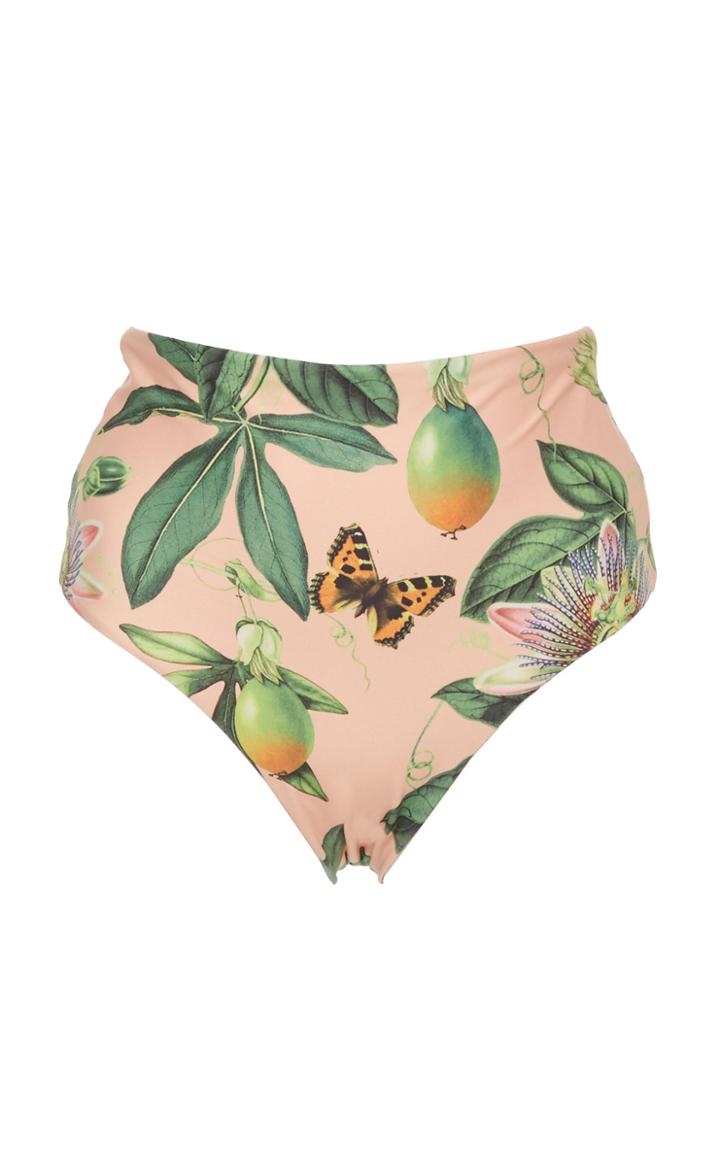 Agua By Agua Bendita Alicia Printed High-waisted Bikini Bottom