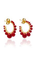 Aurlie Bidermann Ana Earrings With Coral Color Pearls