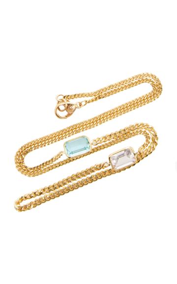 Objet-a 18k Gold Aquamarine And Morganite Necklace