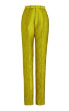Moda Operandi Sally Lapointe Snake Silk Jacquard High-waisted Pintuck Trousers