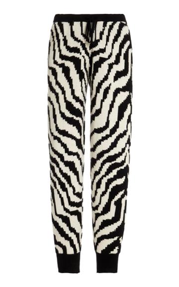Moda Operandi Madeleine Thompson Zebra Wool-cashmere Drawstring Sweatpants