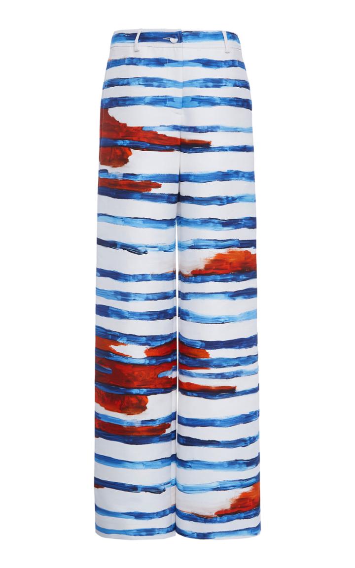 Moda Operandi Moschino Striped Cotton Wide-lege Pants Size: 36