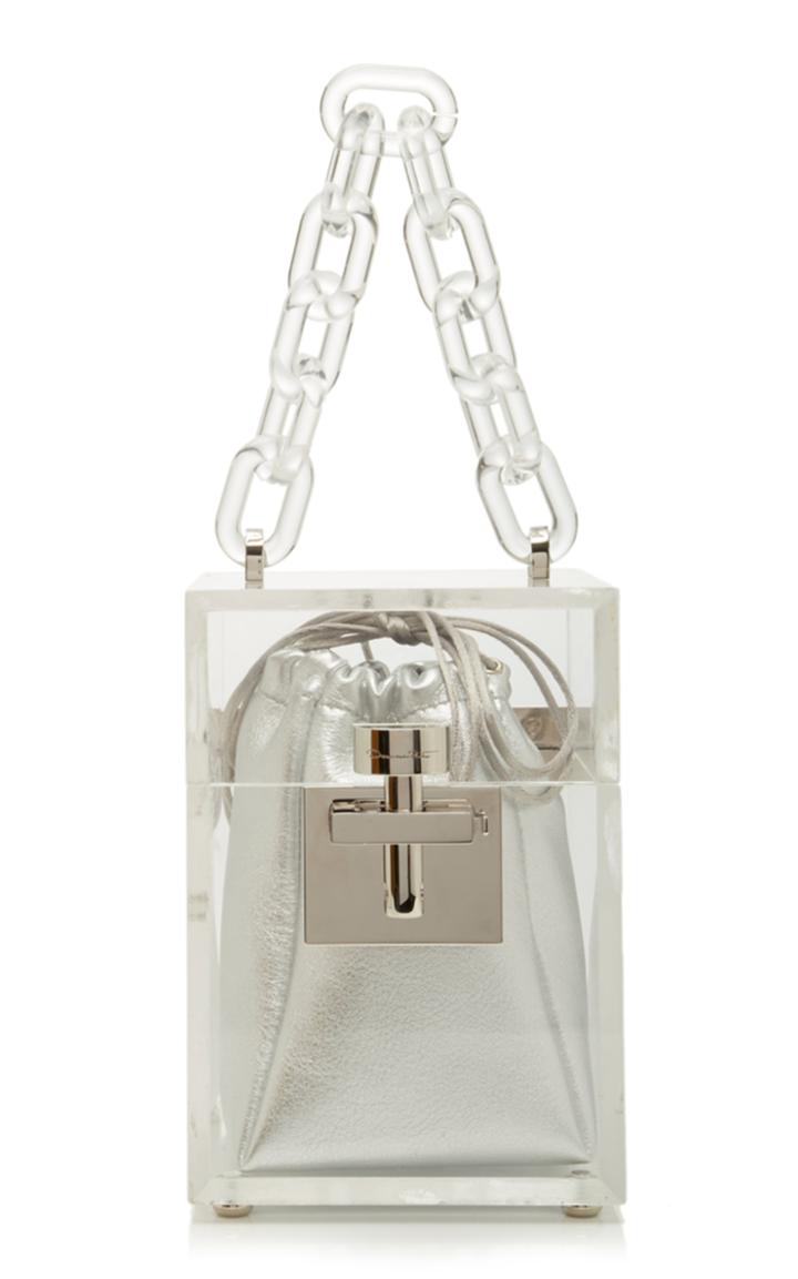 Oscar De La Renta Lucite And Leather Clutch
