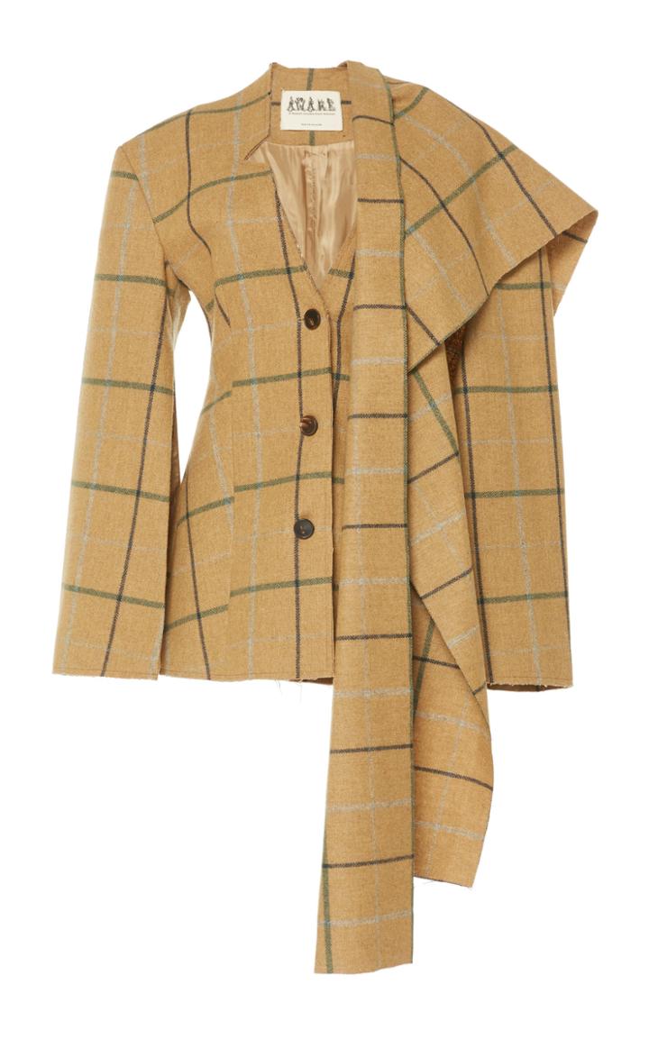 A.w.a.k.e. Check Wool Tweed Jacket