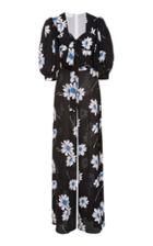Michael Kors Collection Daisy-print Silk Jumpsuit