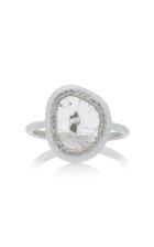Moda Operandi Nina Runsdorf Phoenix Slice Diamond White Enamel Ring Size: 6.5