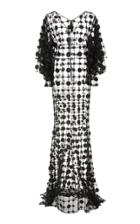 Christian Siriano Floral Sequin Dolman Gown