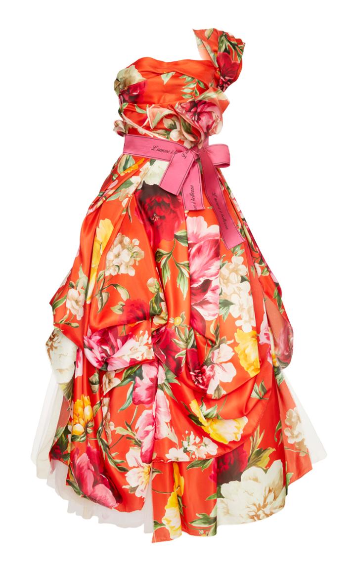 Dolce & Gabbana Off The Shoulder Floral Gown