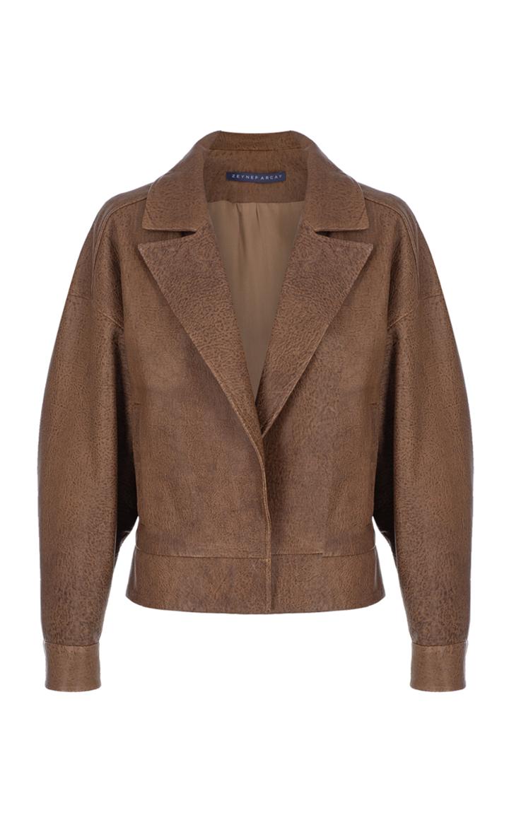 Moda Operandi Zeynep Aray Short Leather Biker Jacket