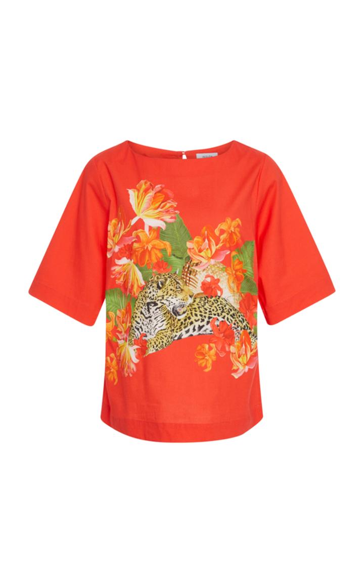 Isolda Luiza Jaguar Print Top