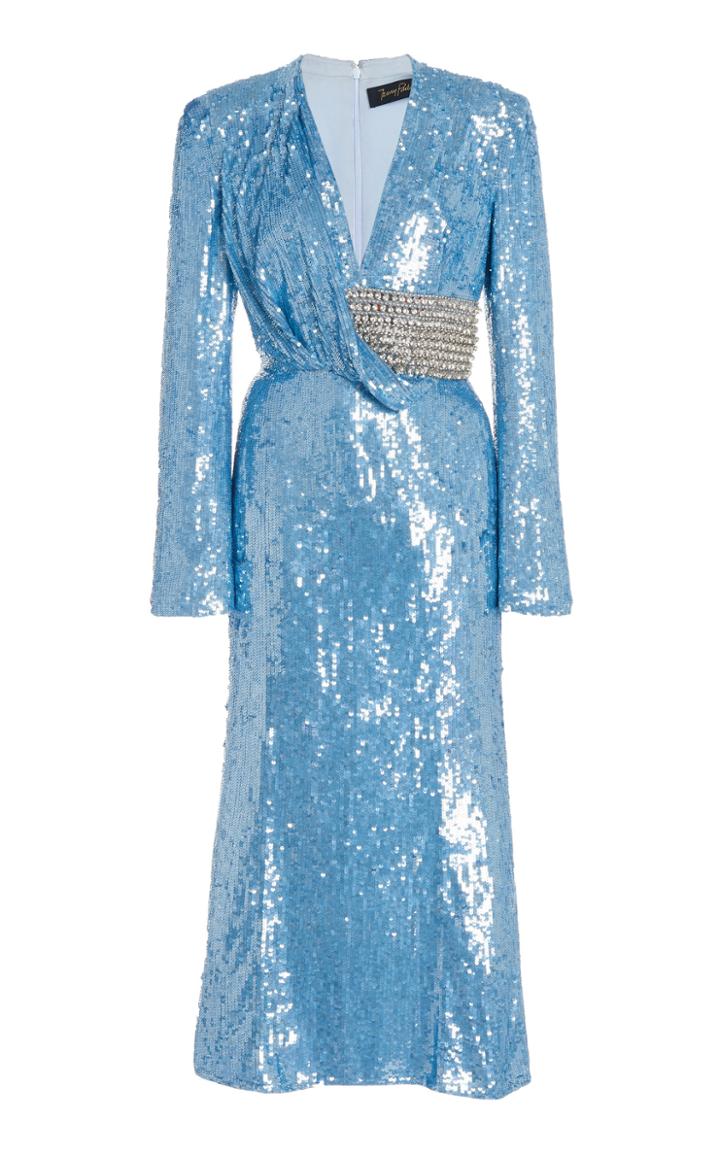 Moda Operandi Jenny Packham Franca Crystal-embellished Sequined Midi Dress