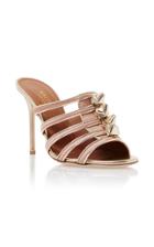 Malone Souliers Opal Leather-trimmed Satin Sandals