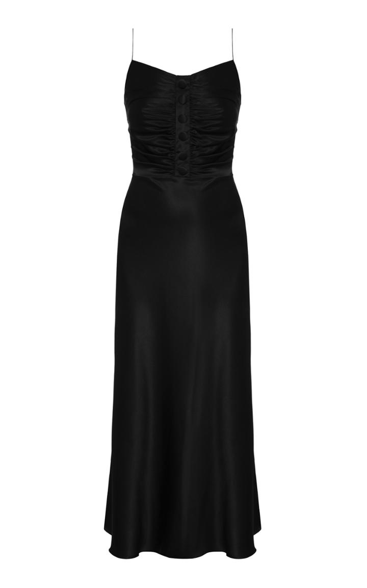 Moda Operandi Matriel Button-detailed Silk Satin Midi Dress