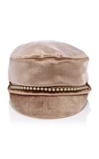 Eugenia Kim Elyse Pearl Embellished Luster Champagne Woven Cap