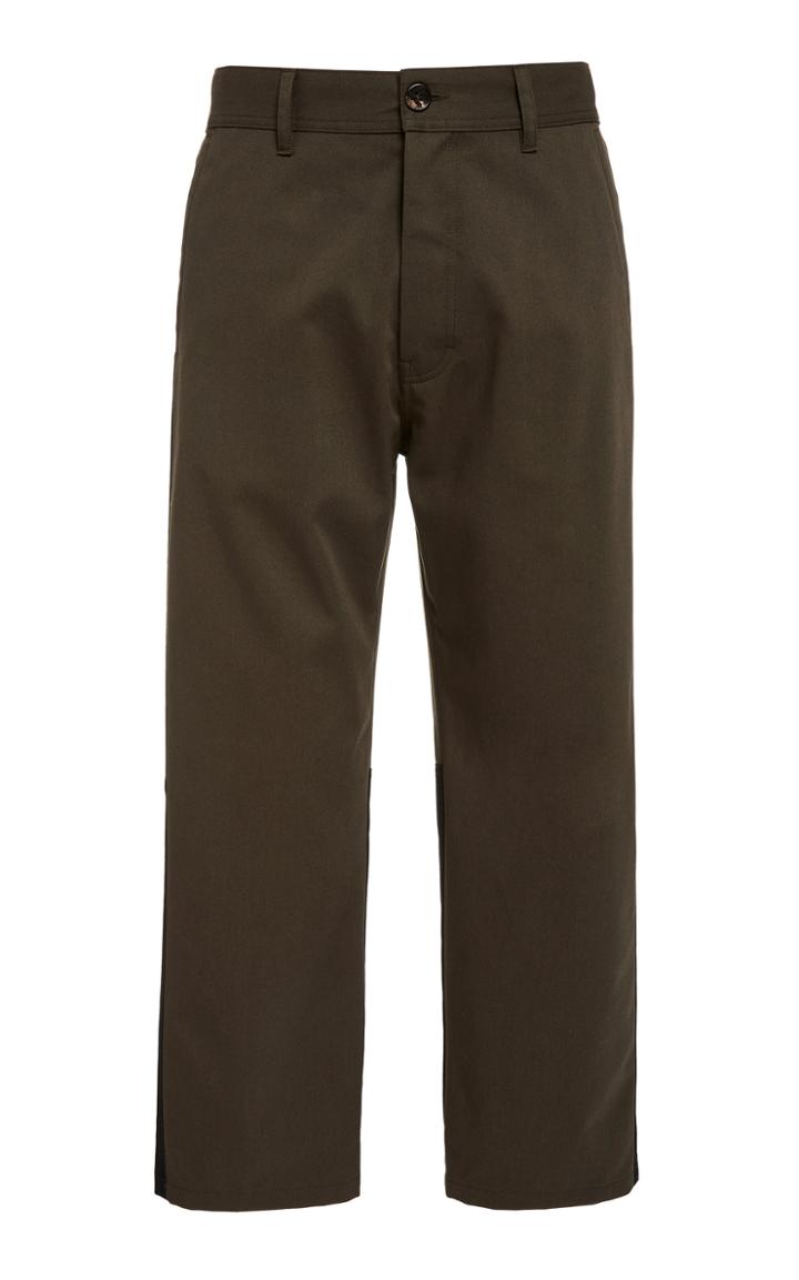 Marni Paneled Cropped Gabardine Straight-leg Pants