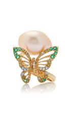 Anabela Chan Butterfly 18k Yellow Gold Vermeil Multi-stone Ring